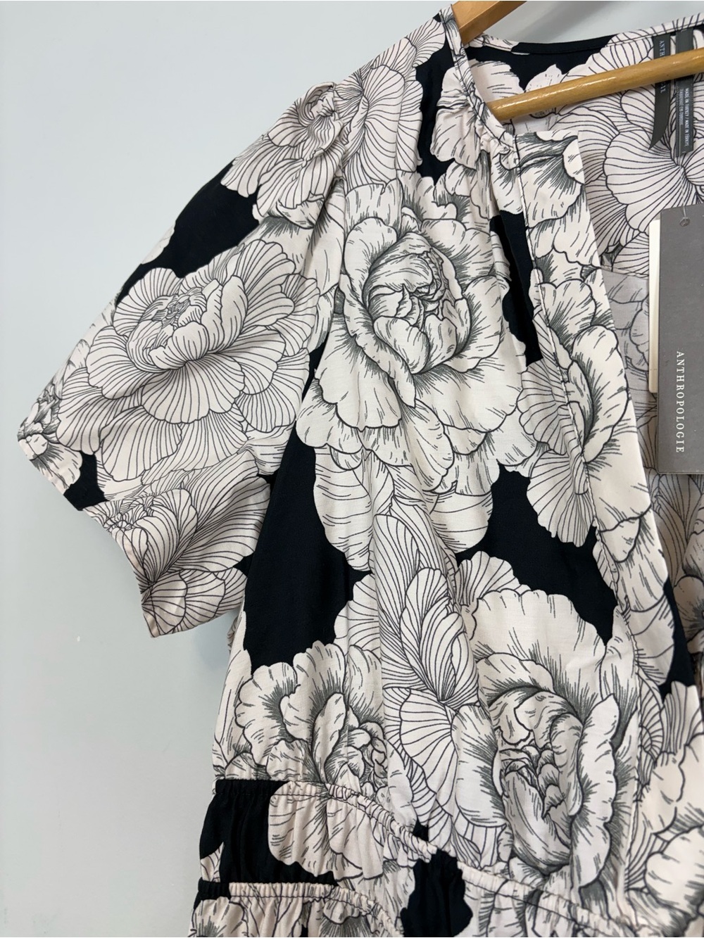 NWT Anthropologie The Somerset Maxi Dress White Rose Floral Peony L Large - Picture 7 of 13